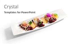  Presentation with beetroot - Cool new presentation design with beetroot carpaccio with stracciatella cheese close up vegetarian dish with pear mousse and pine nut italian gourmet meal isolated on white background served and plated delicious appetizer backdrop and a white colored foreground