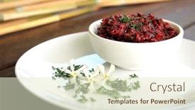  Presentation with beetroot - Theme featuring beetroot chimichurri background and a soft green colored foreground