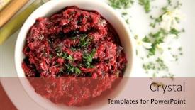  Presentation with beetroot - Theme enhanced with beetroot chimichurri background and a red colored foreground