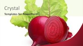  Presentation with beetroot - Presentation theme having vegetarian - beetroot isolated on white background background and a blonde colored foreground