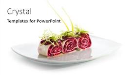  Presentation with beetroot - Presentation design having beetroot salad in pita wrap background and a white colored foreground