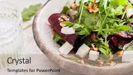  Presentation with beetroot - Slide deck consisting of beetroot salad with cheese background and a coral colored foreground