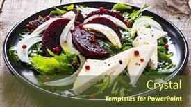 Presentation with beetroot - PPT layouts featuring beetroot-salad-with-feta-cheese background and a tawny brown colored foreground