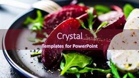  Presentation with beetroot - Presentation theme featuring beetroot-salad-with-goat-cheese background and a tawny brown colored foreground