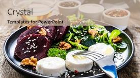  Presentation with beetroot - Presentation theme consisting of beetroot-salad-with-goat-cheese background and a soft green colored foreground