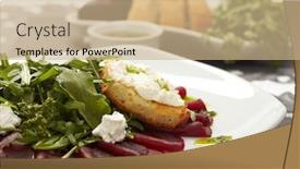  Presentation with beetroot - Amazing PPT theme having beetroot salad with sauce backdrop and a coral colored foreground