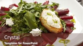  Presentation with beetroot - Slide set consisting of beetroot salad with sauce background and a tawny brown colored foreground