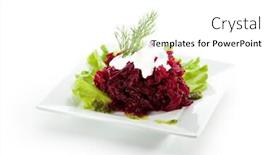  Presentation with beetroot - PPT theme consisting of beetroot salad with sour cream background and a white colored foreground
