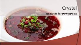  Presentation with beetroot - Theme featuring beetroot soup with meat borscht background and a lemonade colored foreground