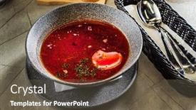  Presentation with beetroot - Amazing presentation theme having beetroot-soup-with-sour-cream backdrop and a dark gray colored foreground
