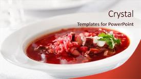  Presentation with beetroot - PPT theme having beetroot soup background and a lemonade colored foreground