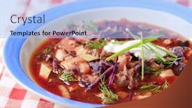  Presentation with beetroot - Theme featuring beetroot-soup background and a light blue colored foreground