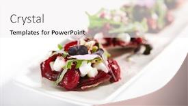  Presentation with haute cuisine - PPT theme enhanced with beetroot-tartare-with-goat-cheese background and a white colored foreground