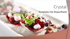  Presentation with haute cuisine - Slide deck enhanced with beetroot-tartare-with-goat-cheese background and a white colored foreground