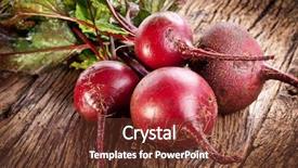  Presentation with old wooden table food - Cool new slide deck with beets - beet roots on a old backdrop and a tawny brown colored foreground