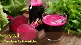  Presentation with juice - Presentation theme featuring beets - fresh beet juice on wooden background and a tawny brown colored foreground