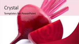  Presentation with food waste fresh in garbage - PPT theme having beets - fresh beet with slice background and a coral colored foreground