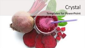  Presentation with juice - Colorful slide set enhanced with beets - glass of fresh beet juice backdrop and a sky blue colored foreground