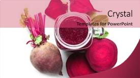  Presentation with smoothie - Audience pleasing presentation theme consisting of beets - jar of beet smoothie backdrop and a red colored foreground