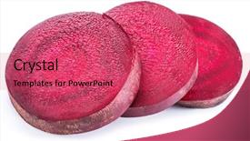 Presentation with beetroot - PPT theme featuring beets - red beet or beetroot slices background and a  colored foreground