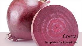  Presentation with red beet root - Amazing PPT theme having beets - red beet or beetroot backdrop and a violet colored foreground