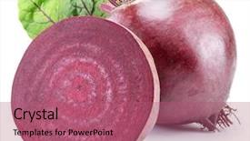  Presentation with beetroot - PPT theme enhanced with beets - red beet or beetroot background and a coral colored foreground