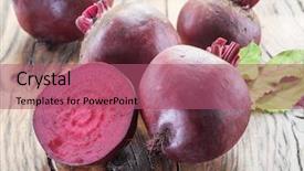  Presentation with beetroot - Presentation design consisting of beets - red beet or beetroot background and a coral colored foreground