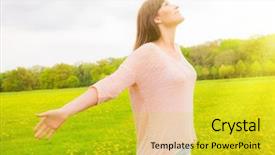  Presentation with praise - PPT theme having begin of the spring background and a gold colored foreground