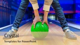  Presentation with tenpin bowling - Presentation design enhanced with blond sad and wasted alcoholic background and a  colored foreground.