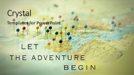  Presentation with quote - Colorful slide set enhanced with beginning - inspirational quote let the adventure backdrop and a soft green colored foreground