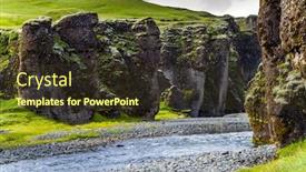  Presentation with stream - Amazing slide set having beginning-of-the-canyon-sheer backdrop and a tawny brown colored foreground