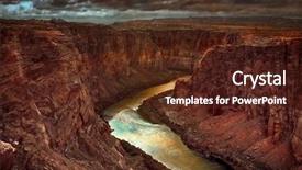  Presentation with power of attitude image - Cool new PPT theme with beginning of the grand canyon backdrop and a tawny brown colored foreground