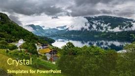  Presentation with country western - Theme featuring beginning-of-the-hardangerfjord-scenic background and a tawny brown colored foreground