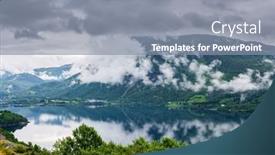  Presentation with country western - Slide deck having beginning-of-the-hardangerfjord-western background and a gray colored foreground