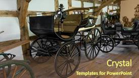  Presentation with horse - PPT theme enhanced with beginning of the xix century background and a tawny brown colored foreground