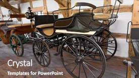  Presentation with horse - Slides consisting of beginning of the xix century background and a dark gray colored foreground