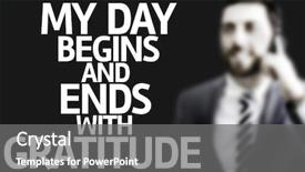  Presentation with gratitude - Cool new presentation theme with begins and ends with gratitude backdrop and a gray colored foreground