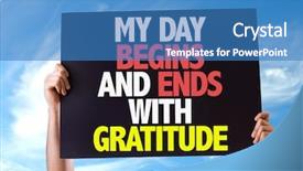  Presentation with gratitude - Slide deck having begins and ends with gratitude background and a teal colored foreground