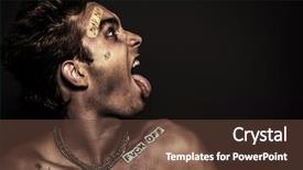  Presentation with antisocial - Theme enhanced with behavior rudeness and aggression rock background and a tawny brown colored foreground