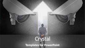  Presentation with cutout paper people standing around globe holding hands - Presentation theme consisting of behind back against light bulb background and a dark gray colored foreground