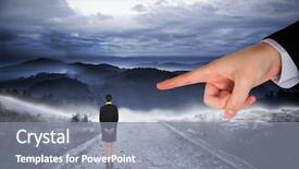  Presentation with misty - Presentation theme with behind back against stony path background and a gray colored foreground