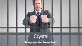  Presentation with holding hands - Beautiful PPT theme featuring behind bars - businessman holding his hands backdrop and a gray colored foreground