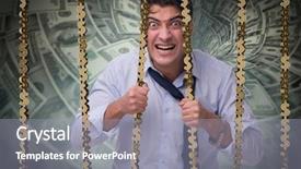  Presentation with prison bars - PPT theme featuring behind bars - man trapped in prison background and a gray colored foreground