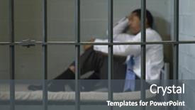  Presentation with unhappy - Amazing PPT theme having behind bars - side view of a unhappy backdrop and a dark gray colored foreground