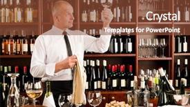  Presentation with looking glass - Cool new slides with behind bars - wine bar waiter looking backdrop and a  colored foreground