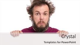  Presentation with birthday banner - Presentation design featuring cap showing empty blank signboard background and a light gray colored foreground