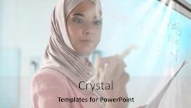  Presentation with glass - PPT theme enhanced with behind-glass-board-view background and a mint green colored foreground