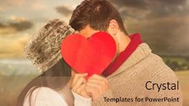  Presentation with country - Cool new PPT theme with behind red heart against country backdrop and a coral colored foreground