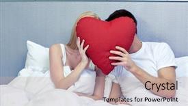  Presentation with bed hotel - Cool new slides with hiding faces behind red heart backdrop and a mint green colored foreground