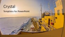  Presentation with sea sun - PPT theme with behind the icebreaker the excursion background and a lemonade colored foreground